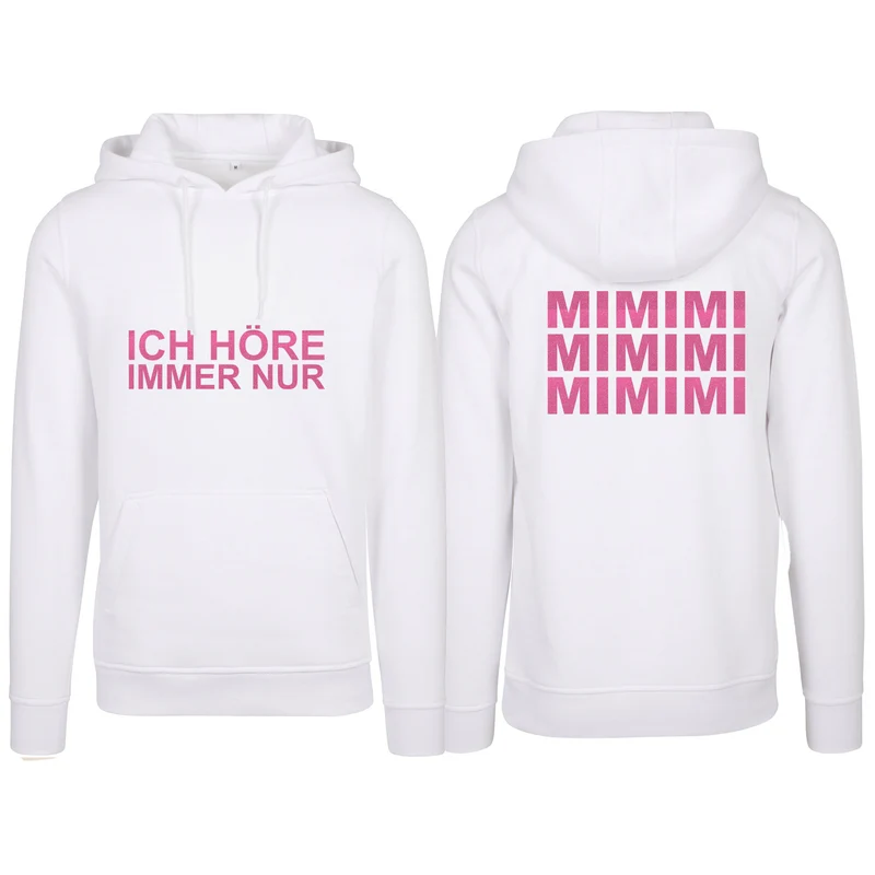 Hoodie - MiMiMi - Druck Neon Rosa Glitter - verschiedene Farben zur Auswahl