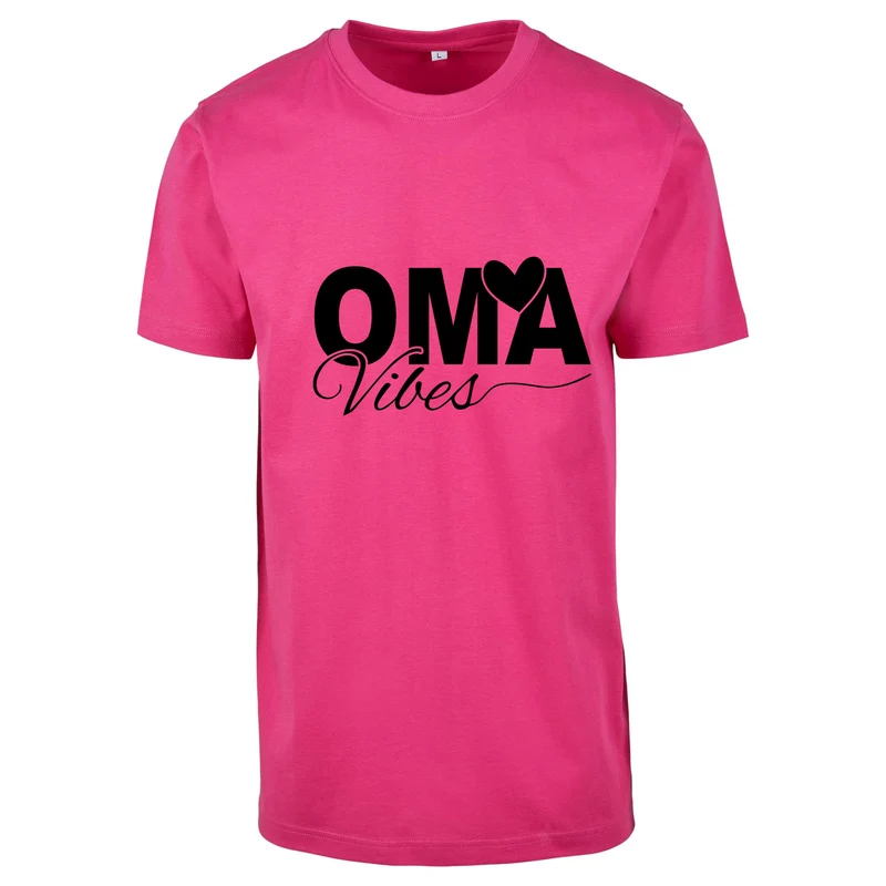T-Shirt Shirt - Oma Vibes - Druck Schwarz Matt - verschiedene Farben zur Auswahl