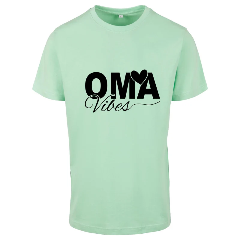 T-Shirt Shirt - Oma Vibes - Druck Schwarz Matt - verschiedene Farben zur Auswahl