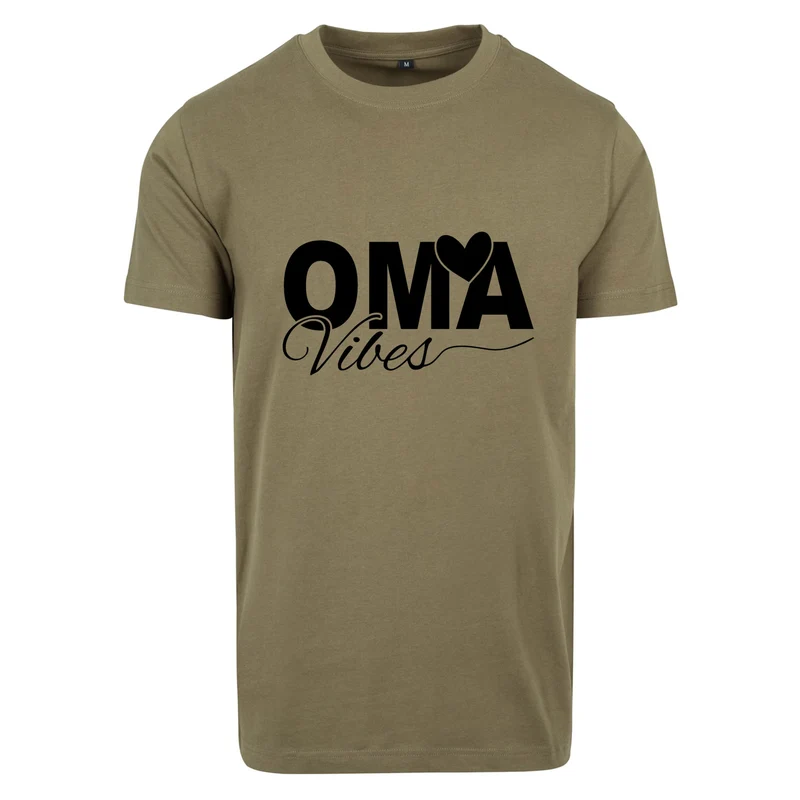 T-Shirt Shirt - Oma Vibes - Druck Schwarz Matt - verschiedene Farben zur Auswahl