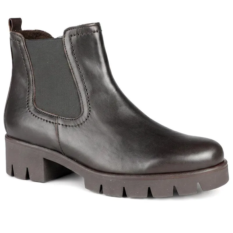 Gabor Chunky Leather Chelsea Boots - GABC44056 / 330 675 - Burgundy
