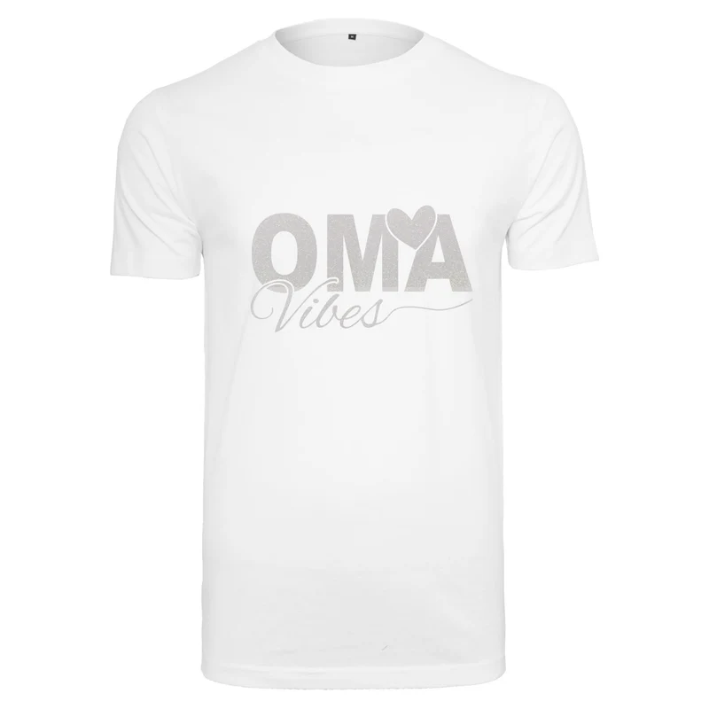 T-Shirt Shirt - Oma Vibes - Druck Weiß Rainbow Glitter - verschiedene Farben zur Auswahl