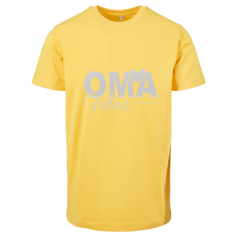 T-Shirt Shirt - Oma Vibes - Druck Weiß Rainbow Glitter - verschiedene Farben zur Auswahl