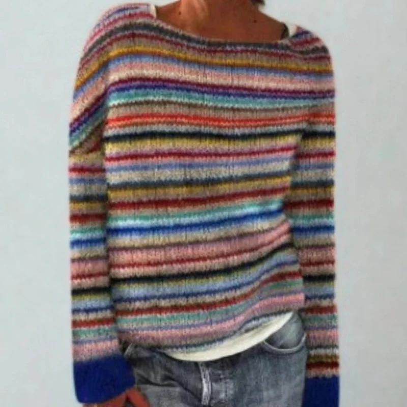 Jasmin | Damen Retro Pullover mit Norweger Muster und Strick