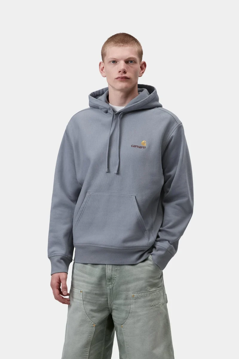 Carhartt WIP Herren American Script Hoodie | Schattiges Blau