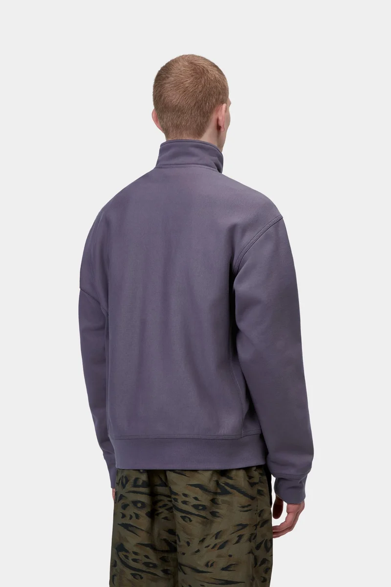 Carhartt WIP Herren Halb-Zip-Reißverschluss American Script Sweatshirt | Schattiges Lila