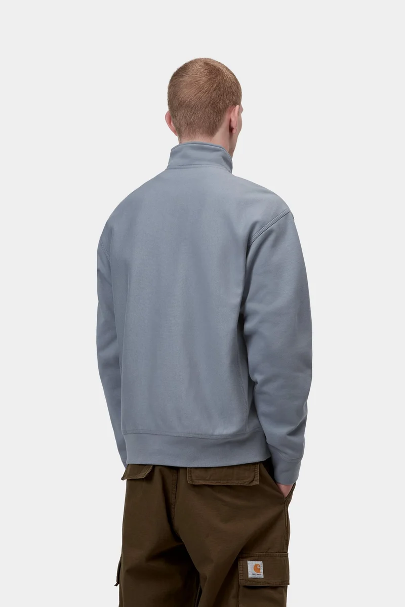 Carhartt WIP Herren Halb-Zip-Reißverschluss American Script Sweatshirt | Schattiges Blau
