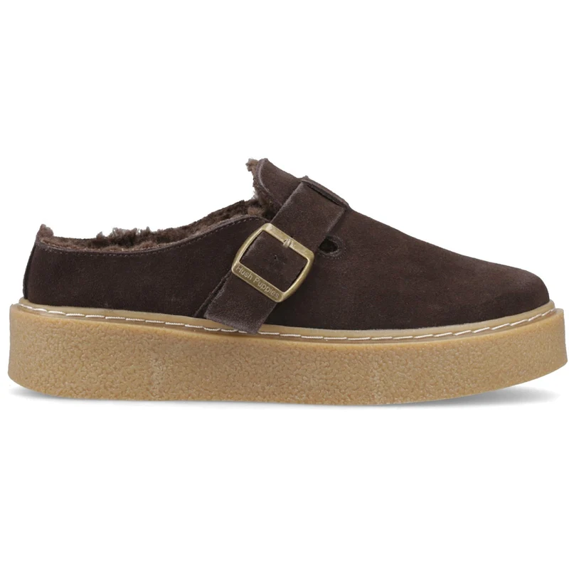 Hush Puppies Damen-Slipper „Blanche Fur“ | Schokoladenbraun