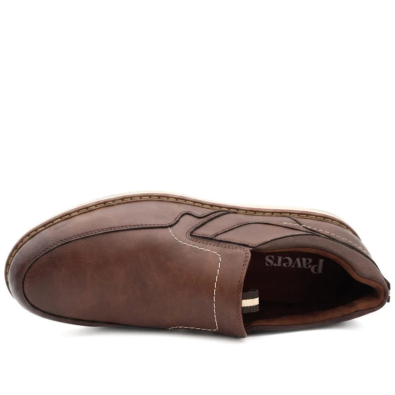 Casual Laceless Slip On Shoes - XINGH44009 / 330 038 - Brown