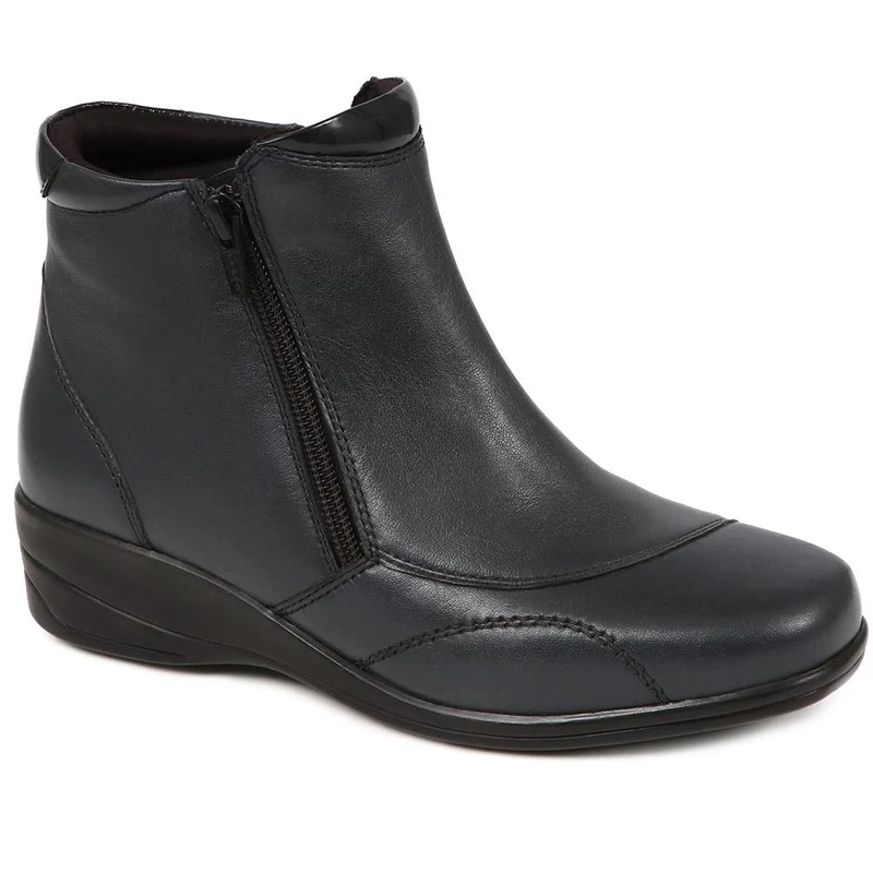 Leather Boots - KF38020 / 324 490 - Navy