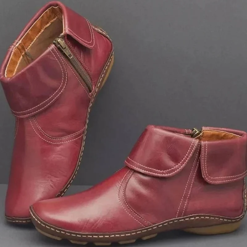 Talin | Damen Orthopädische Stiefeletten mit Reißverschluss und flacher Sohle