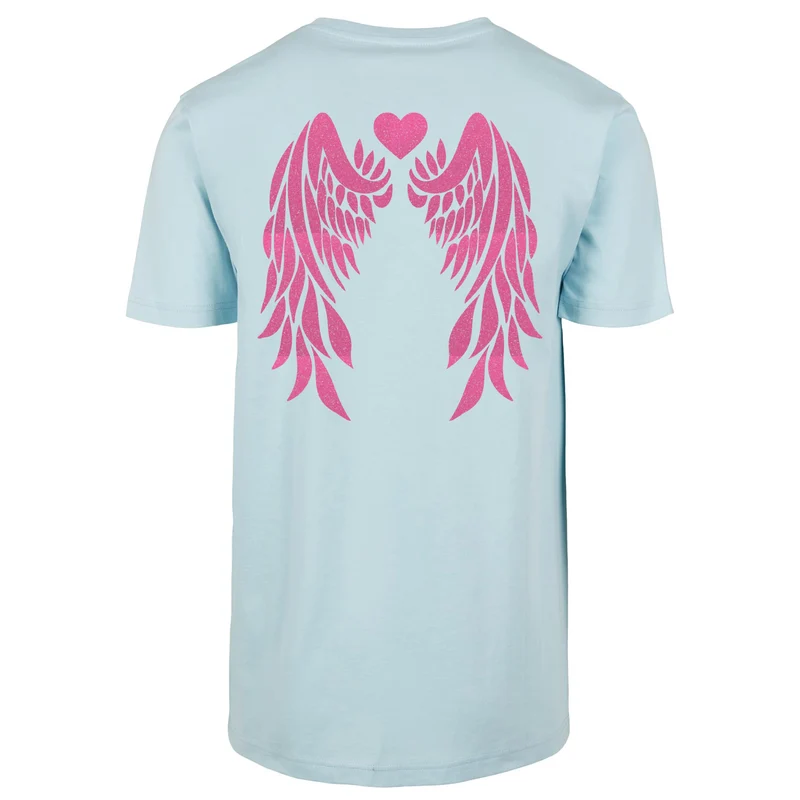 T-Shirt Shirt - Angel Wings - Druck Neon Rosa - verschiedene Farben zur Auswahl