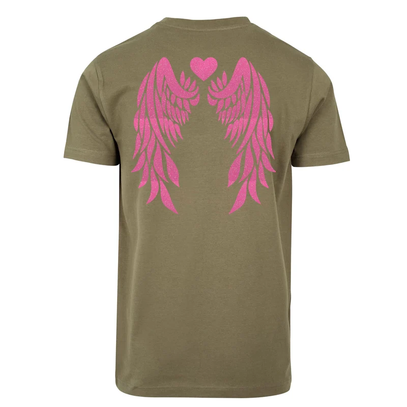 T-Shirt Shirt - Angel Wings - Druck Neon Rosa - verschiedene Farben zur Auswahl