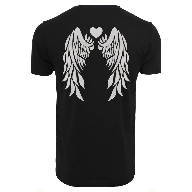 T-Shirt Shirt - Angel Wings - Druck Weiß Rainbow
