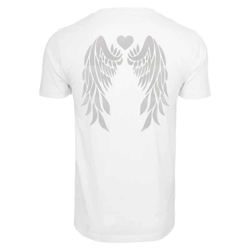 T-Shirt Shirt - Angel Wings - Druck Weiß Rainbow