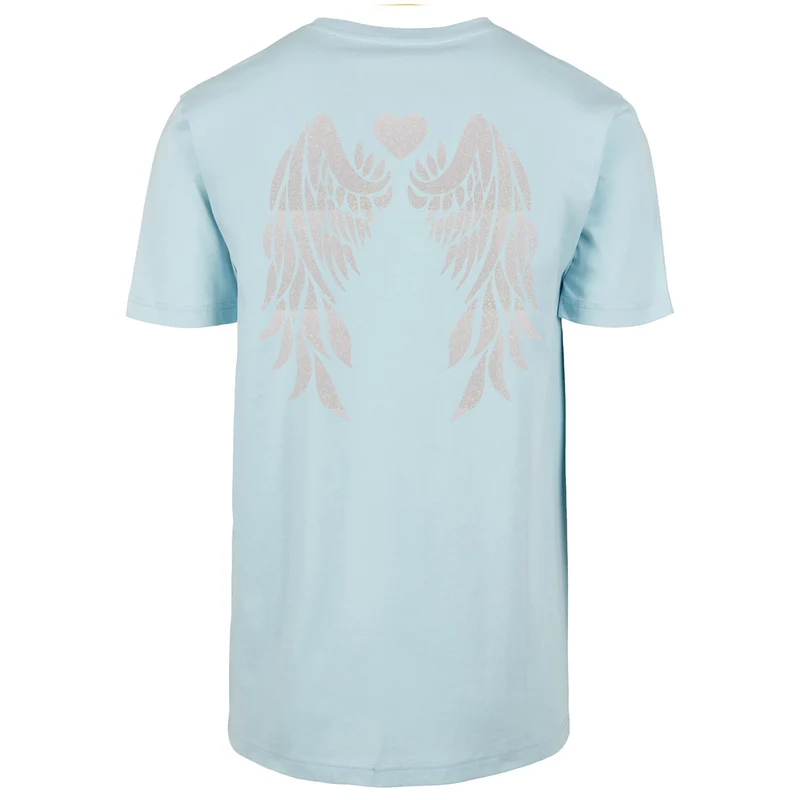 T-Shirt Shirt - Angel Wings - Druck Weiß Rainbow