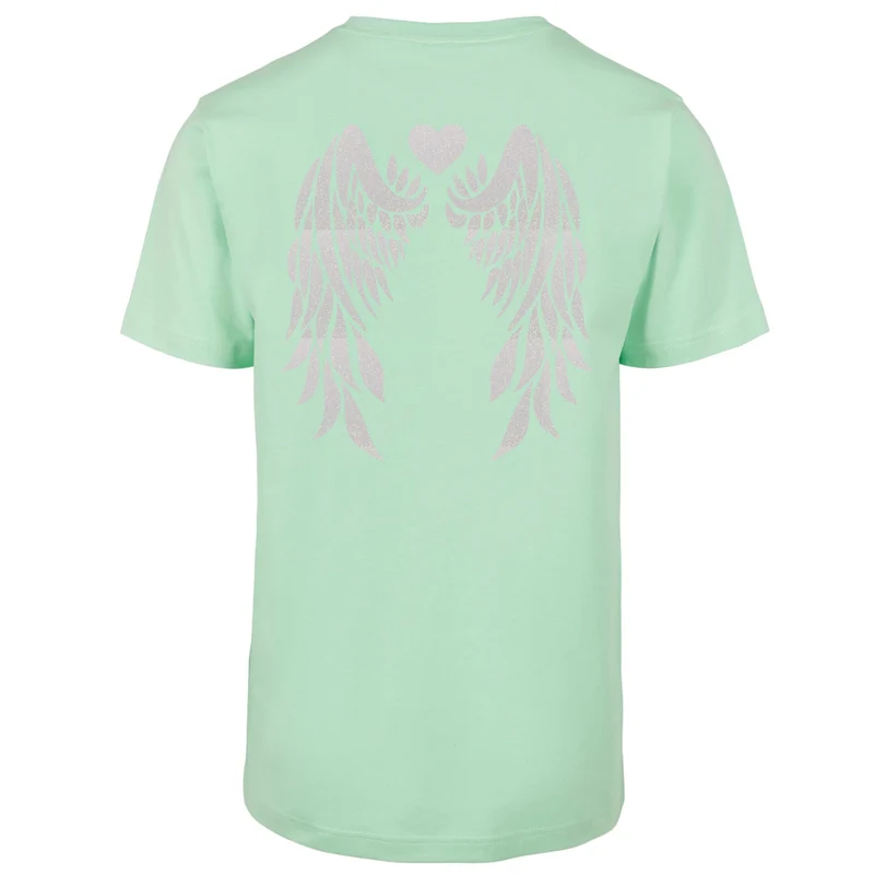 T-Shirt Shirt - Angel Wings - Druck Weiß Rainbow