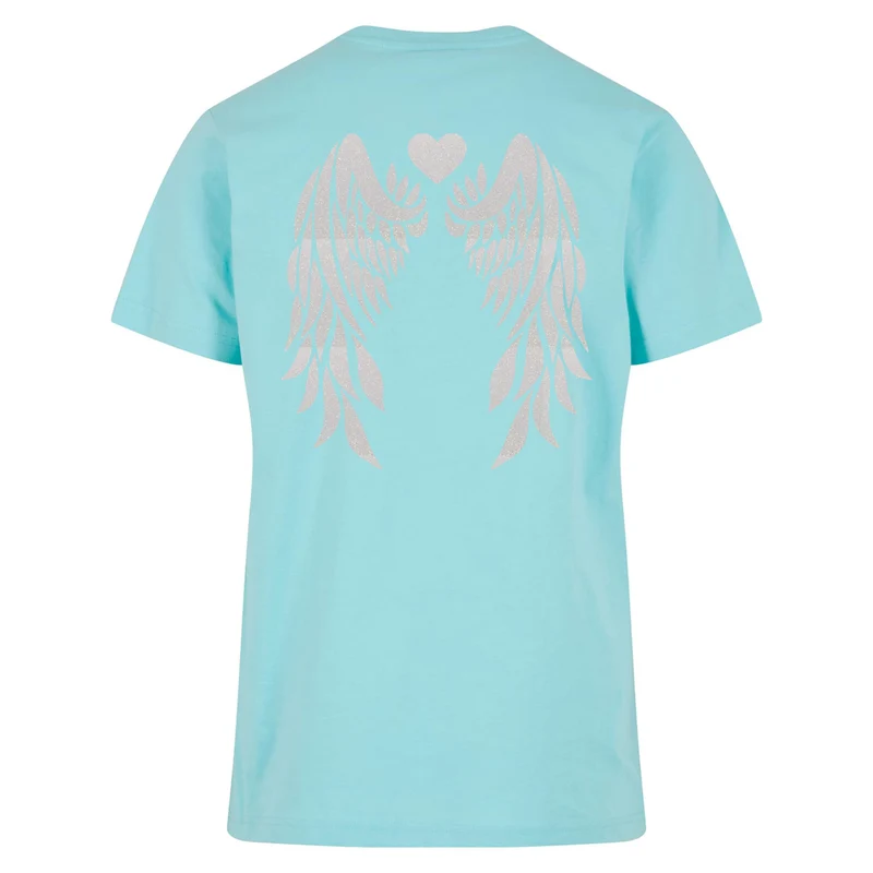 T-Shirt Shirt - Angel Wings - Druck Weiß Rainbow
