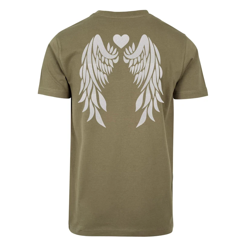T-Shirt Shirt - Angel Wings - Druck Weiß Rainbow