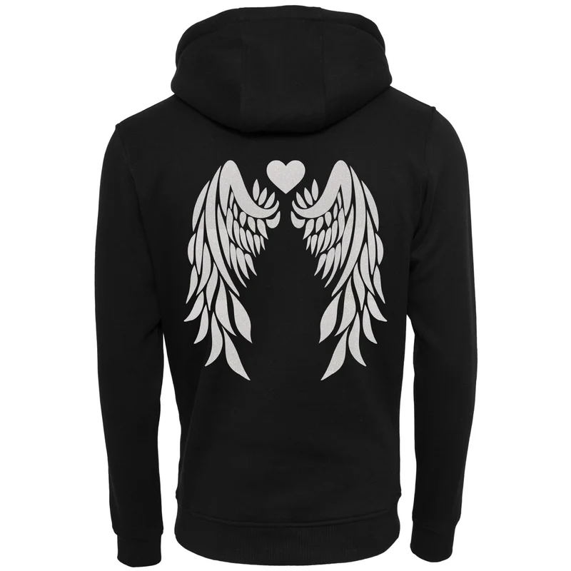 Hoodie - Angel Wings - Druck Weiß Rainbow - verschiedene Farben zur Auswahl
