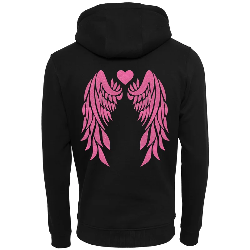 Hoodie - Angel Wings - Druck Neon Rosa - verschiedene Farben zur Auswahl