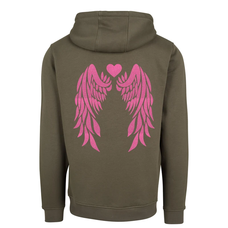 Hoodie - Angel Wings - Druck Neon Rosa - verschiedene Farben zur Auswahl