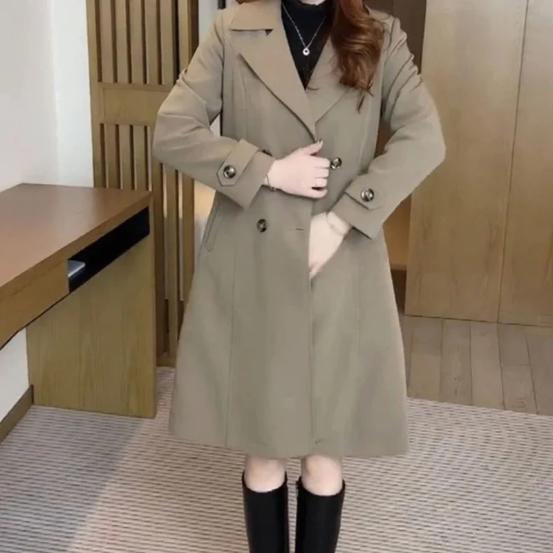 Hanni | Damen Lange Winterjacke im Zweireiher Stil