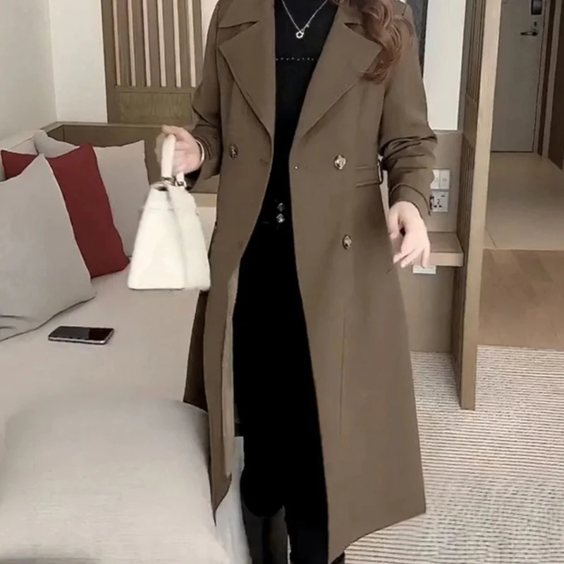 Hanni | Damen Lange Winterjacke im Zweireiher Stil