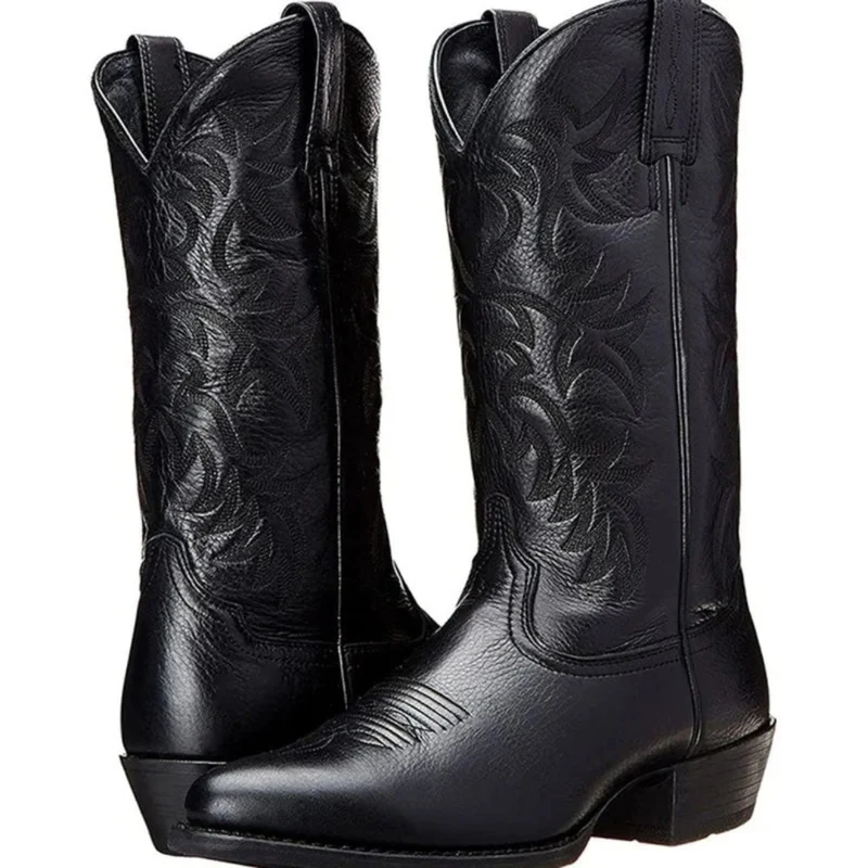 Allegra | Damen Orthopädische Cowboy Stiefel im klassischen Western Stil mit Stickerei
