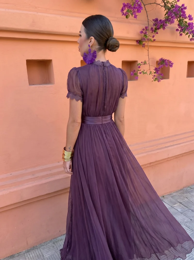 Eshley – Vintage Maxikleid aus Chiffon