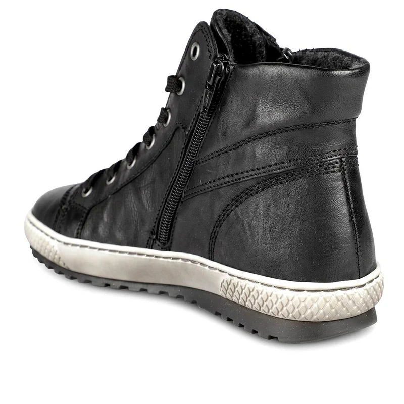 Gabor Leather Zip & Lace Hi Top Trainers - GABC44055 / 330 681 - Black