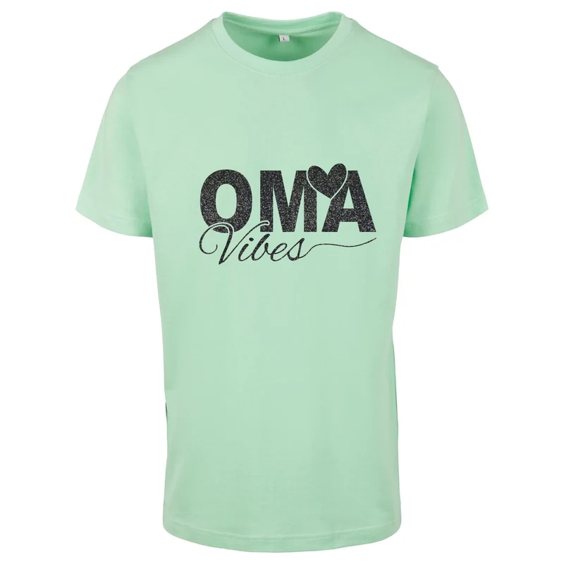 T-Shirt Shirt - Oma Vibes - Druck Schwarz Glitter - verschiedene Farben zur Auswahl