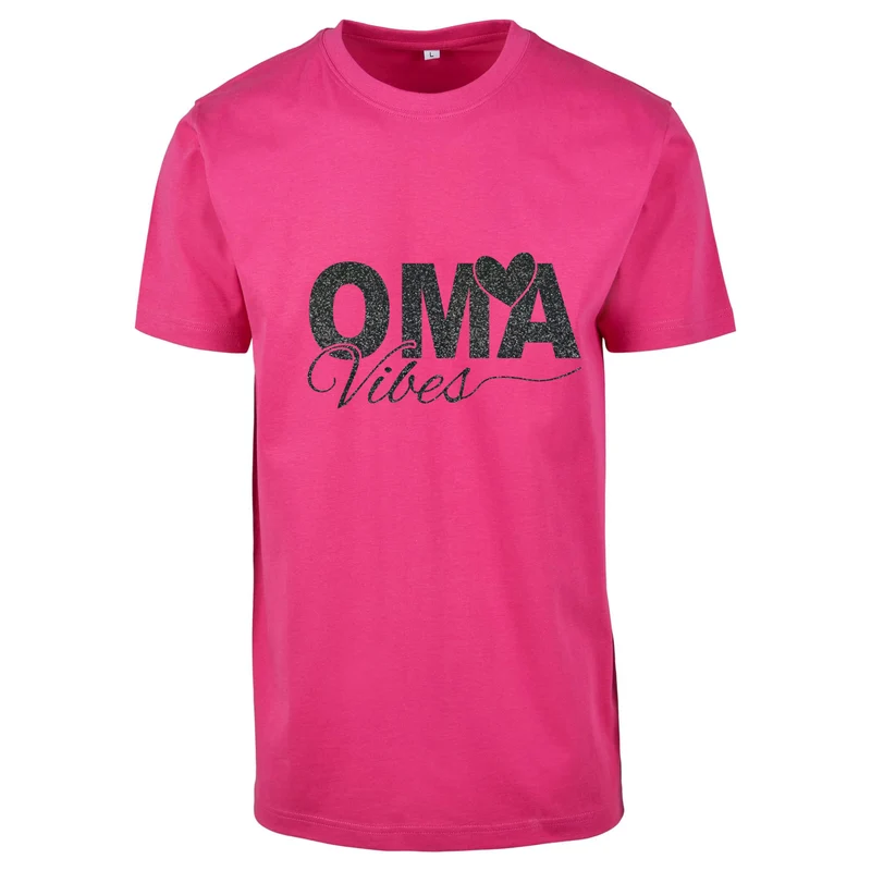 T-Shirt Shirt - Oma Vibes - Druck Schwarz Glitter - verschiedene Farben zur Auswahl