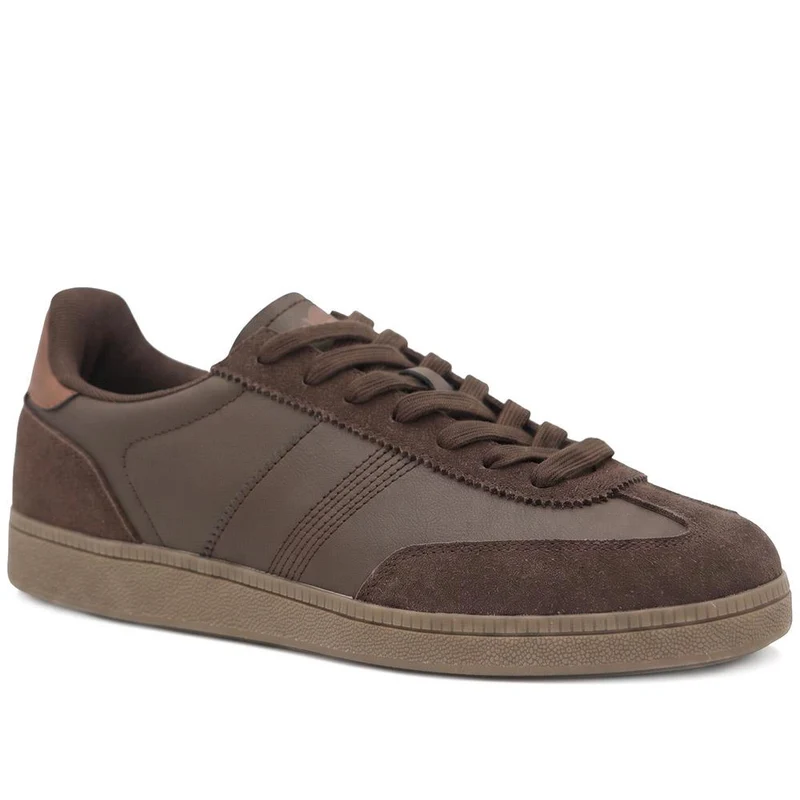 Leather Casual Lace Up Trainers - DINGX44000 / 330 187