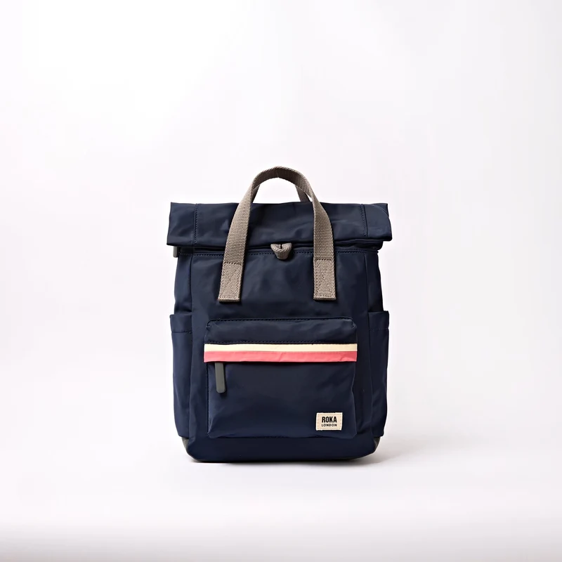 ROKA Canfield B Midnight Stripe Kleine Tasche aus recyceltem Nylon