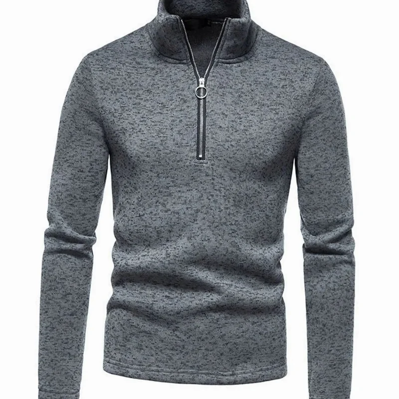Bjarne | Herren Strickpullover mit Reißverschluss und Stehkragen