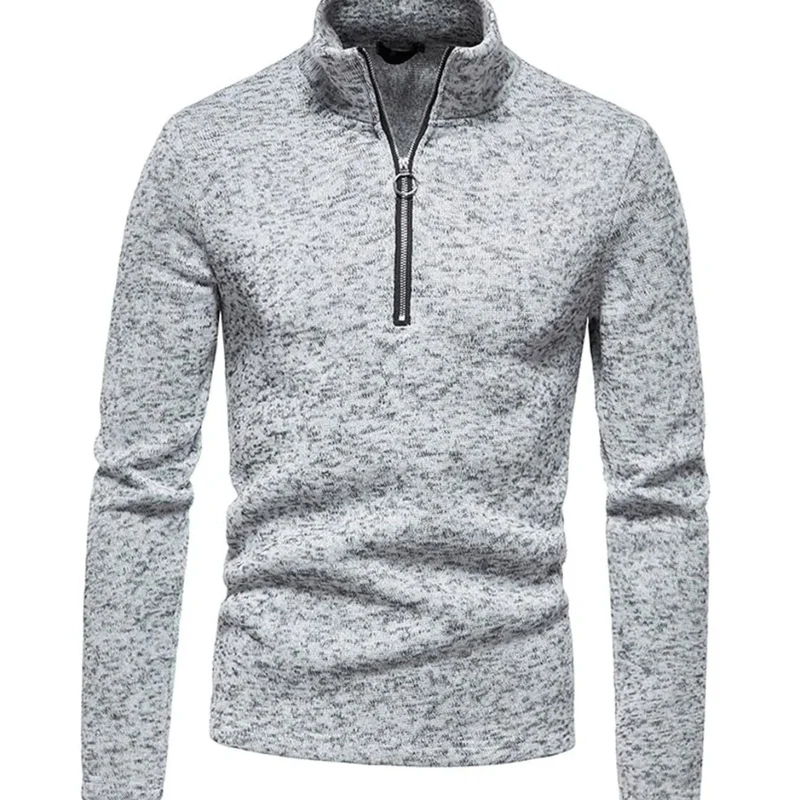 Bjarne | Herren Strickpullover mit Reißverschluss und Stehkragen