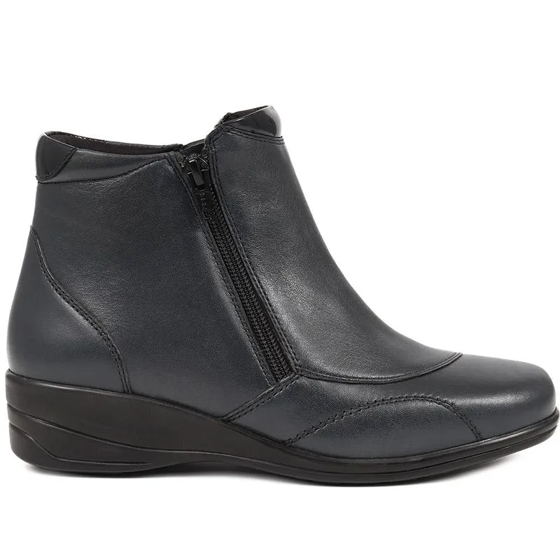 Leather Boots - KF38020 / 324 490 - Navy
