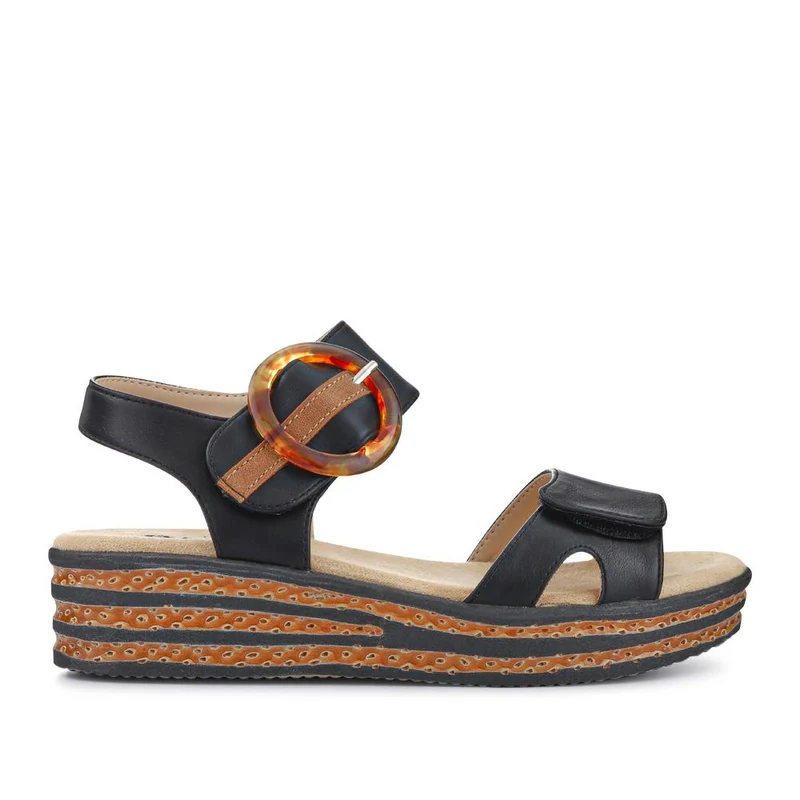 Touch Fasten Wedge Sandals - WBINS39033 / 325 232 - Black