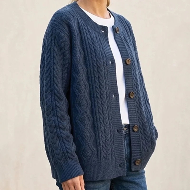 Ikra | Damen Strickjacke mit muster, Knöpfen