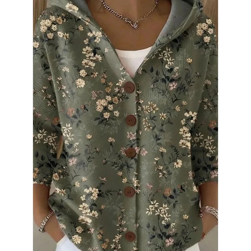 Natalia | Damen Strickjacke mit Kapuze und Muster