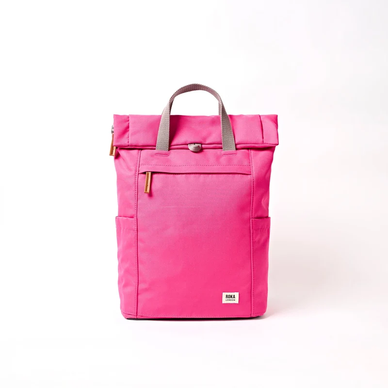 ROKA Finchley Eine mittelgroße Tasche aus recyceltem Canvas in Granita-Rot