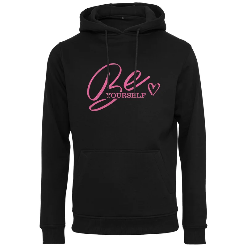 Hoodie - Be Yourself - Druck Neon Rosa - verschiedene Farben zur Auswahl