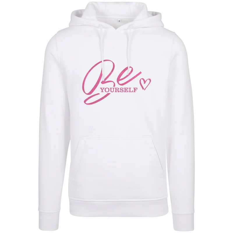 Hoodie - Be Yourself - Druck Neon Rosa - verschiedene Farben zur Auswahl