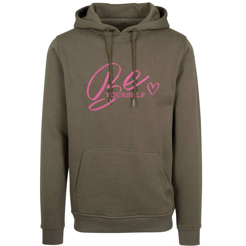 Hoodie - Be Yourself - Druck Neon Rosa - verschiedene Farben zur Auswahl