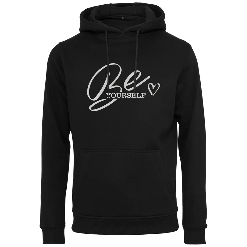 Hoodie - Be Yourself - Druck Weiß Rainbow - verschiedene Farben zur Auswahl