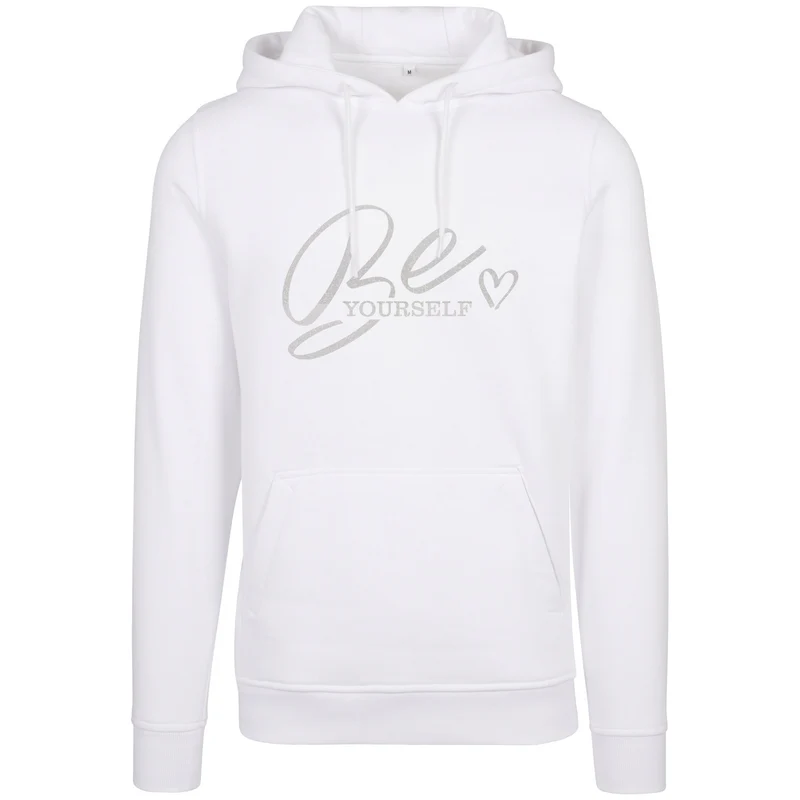 Hoodie - Be Yourself - Druck Weiß Rainbow - verschiedene Farben zur Auswahl
