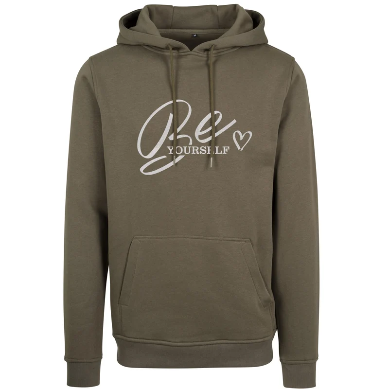 Hoodie - Be Yourself - Druck Weiß Rainbow - verschiedene Farben zur Auswahl