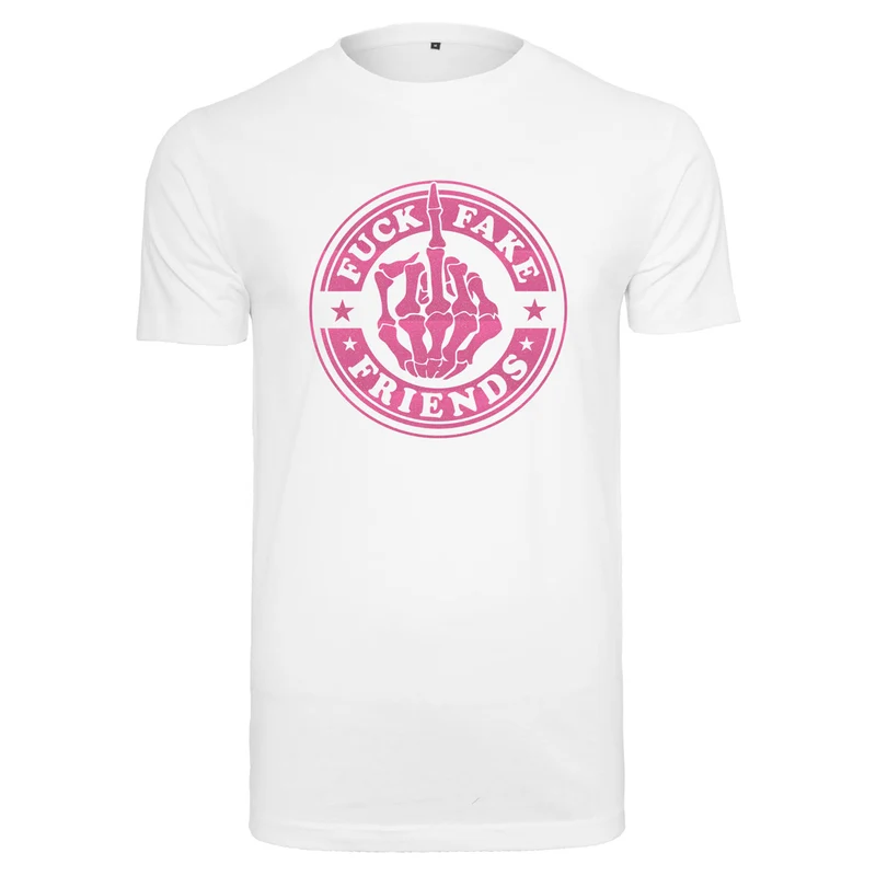 T-Shirt - Fuck Fake Friends - Druck Neon Rosa - verschiedene Farben zur Auswahl