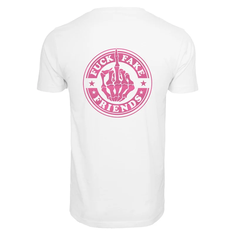T-Shirt - Fuck Fake Friends - Druck Neon Rosa - verschiedene Farben zur Auswahl